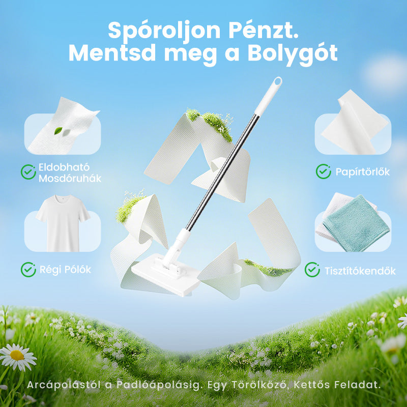 💥 Eldobható porfelmosó 4 újrafelhasználható kendővel 🧺🧼