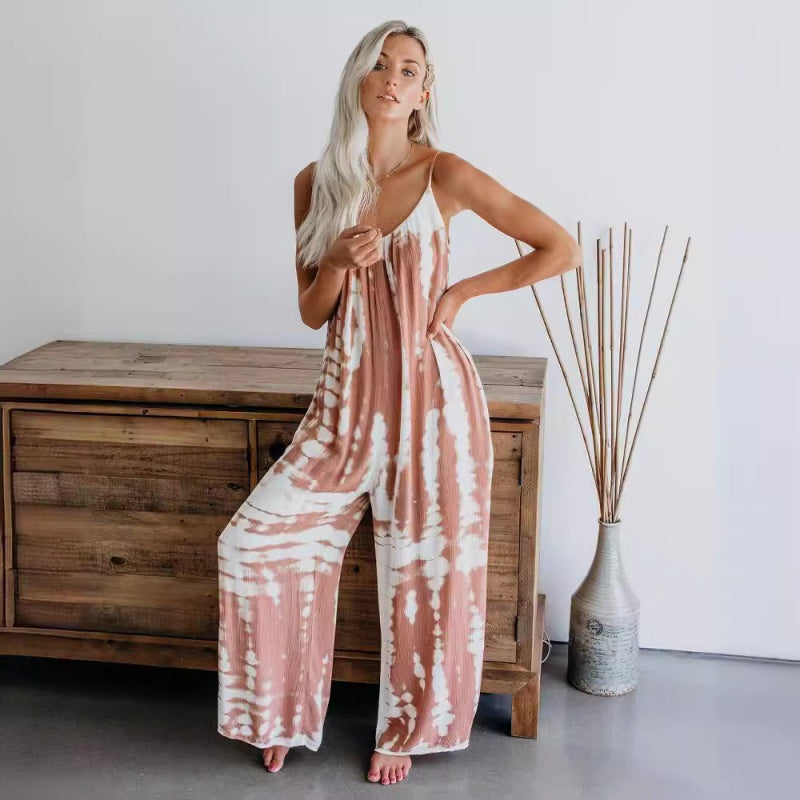 🔥Letní výprodeje 50%💝✨Dámský moderní overal s ramínky a potiskem