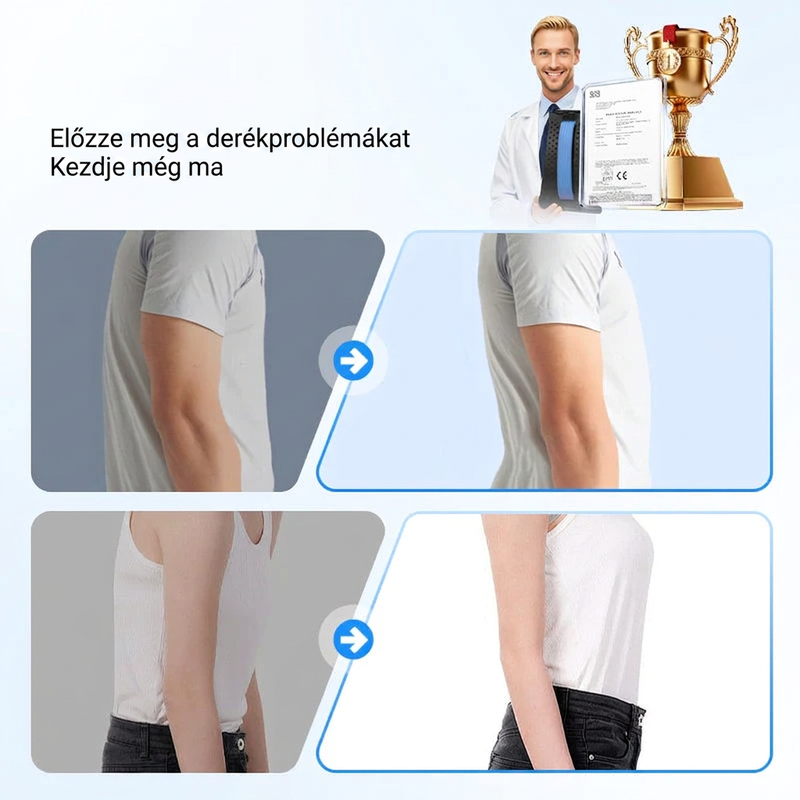 Mágneses deréknyújtó – akupresszúrás masszázs, hordozható kialakítás és hátfájás enyhítés 🧘‍♂️✨