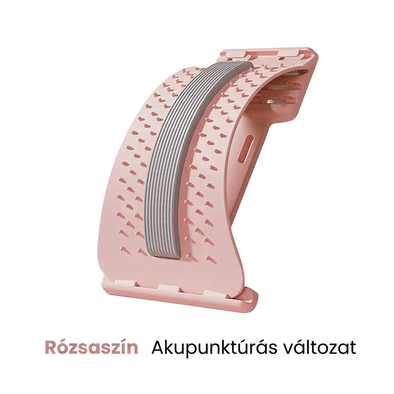 Mágneses deréknyújtó – akupresszúrás masszázs, hordozható kialakítás és hátfájás enyhítés 🧘‍♂️✨