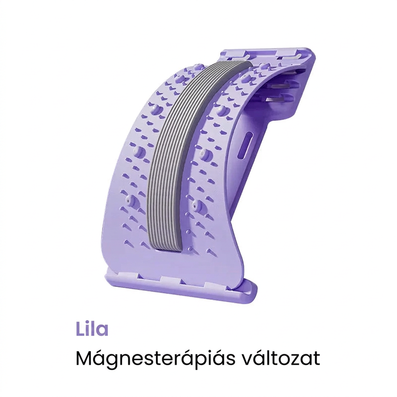 Mágneses deréknyújtó – akupresszúrás masszázs, hordozható kialakítás és hátfájás enyhítés 🧘‍♂️✨