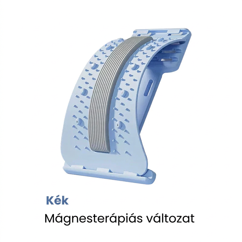 Mágneses deréknyújtó – akupresszúrás masszázs, hordozható kialakítás és hátfájás enyhítés 🧘‍♂️✨