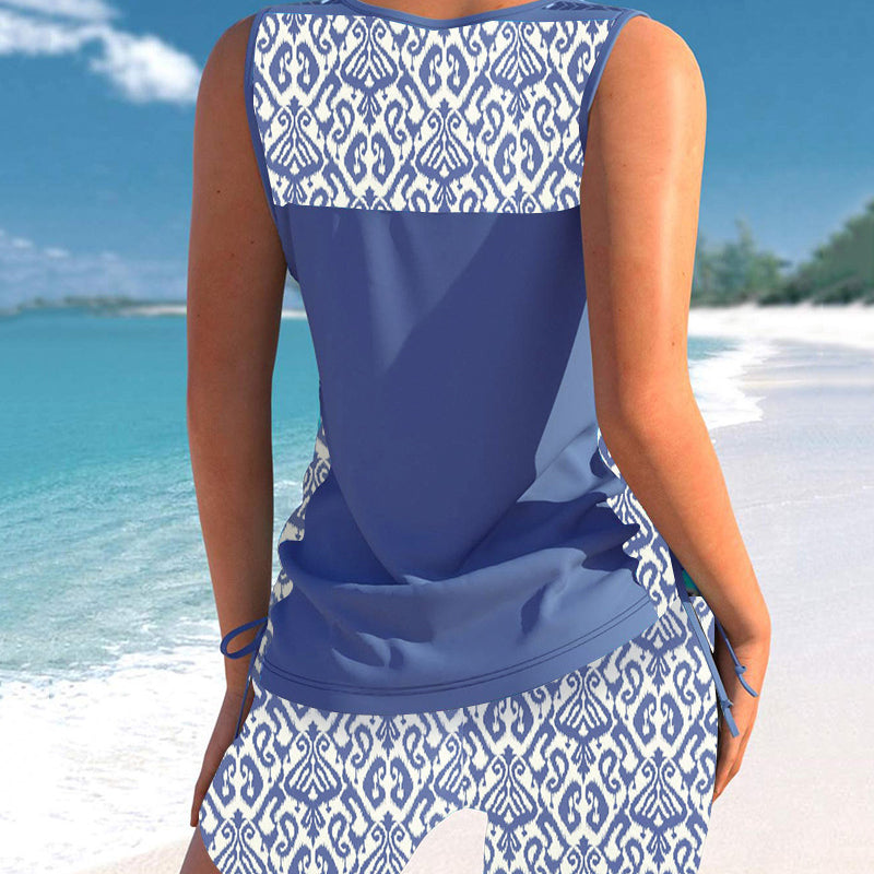 Dámské dvoudílné plavky typu tankini s potiskem