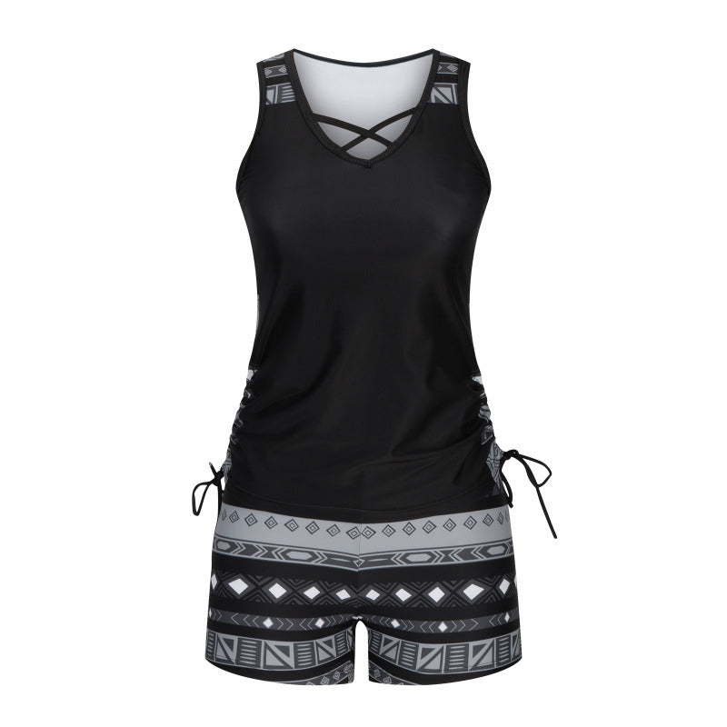 Dámské dvoudílné plavky typu tankini s potiskem