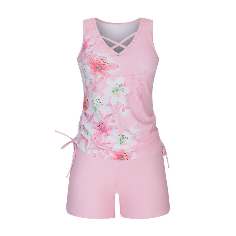 Dámské dvoudílné plavky typu tankini s potiskem