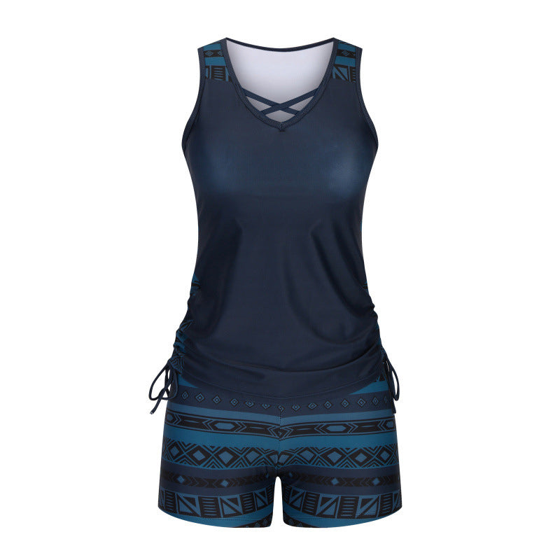 Dámské dvoudílné plavky typu tankini s potiskem