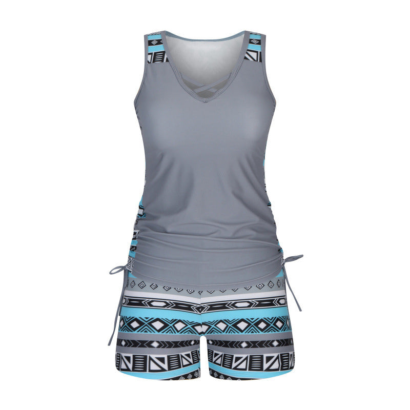 Dámské dvoudílné plavky typu tankini s potiskem