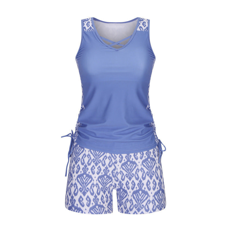 Dámské dvoudílné plavky typu tankini s potiskem