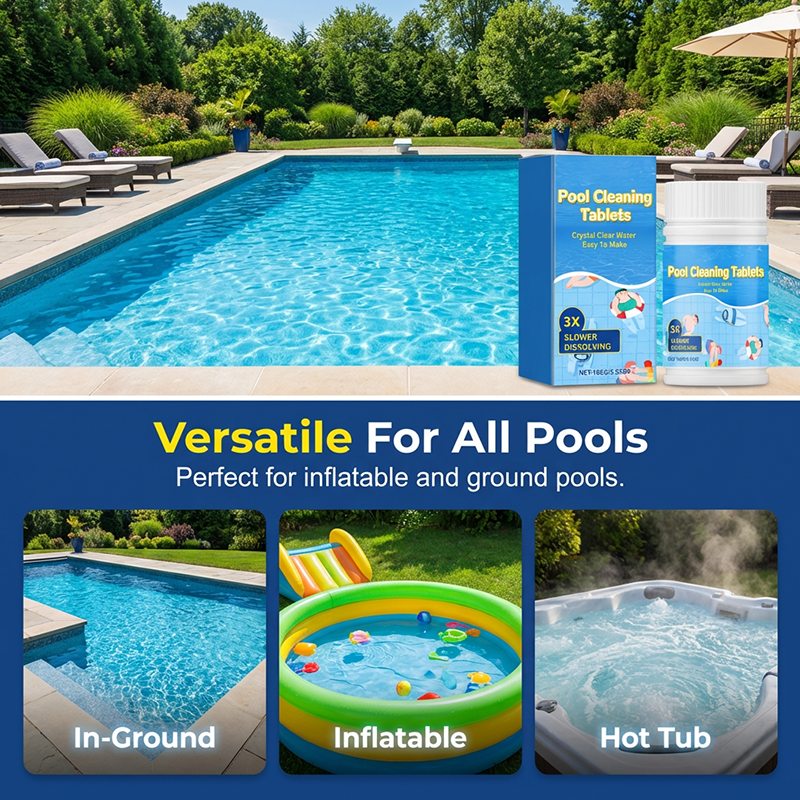 Tablety na čištění bazénů pro křišťálově čistou vodu