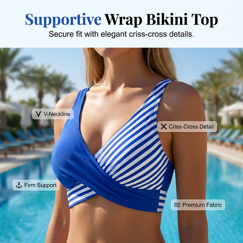 👙 S-3XL Színblokkos Bikini: Stílusos és Alakformáló Két Részes Fürdőruha 🌊