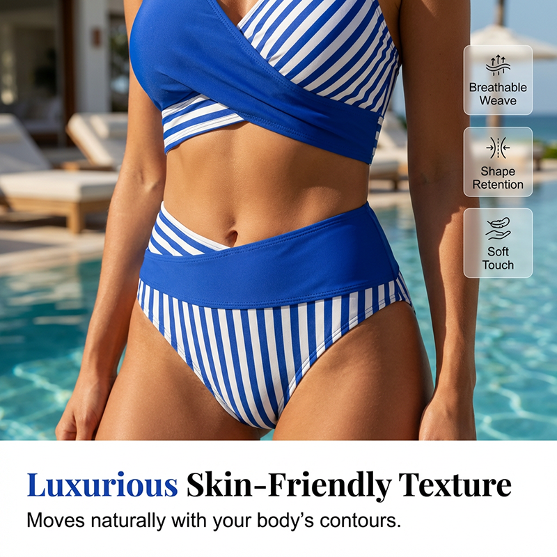 👙 S-3XL Színblokkos Bikini: Stílusos és Alakformáló Két Részes Fürdőruha 🌊