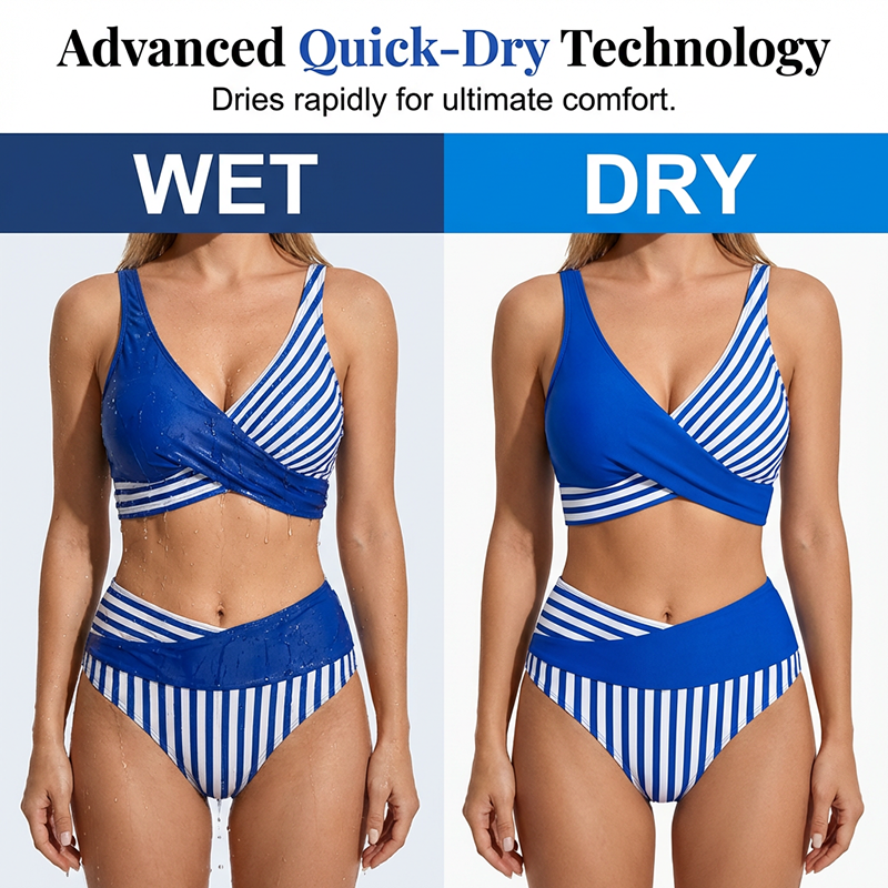 👙 S-3XL Színblokkos Bikini: Stílusos és Alakformáló Két Részes Fürdőruha 🌊