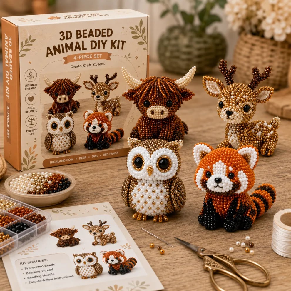🏆Ideiglenes akció 🧵✨Bébi állatok kézműves készlet 3D gyöngyökkel